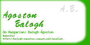 agoston balogh business card