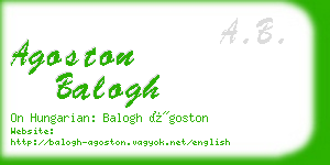 agoston balogh business card